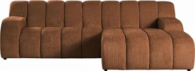 Produktbild von Ecksofa - Ecke rechts - Chenille Stoff Terrakotta - BELADON