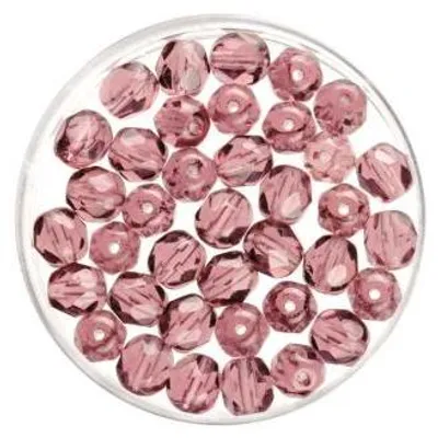 Produktbild von Glorex Glasschliff Perlen 6 mm 50 Stück, amethyst