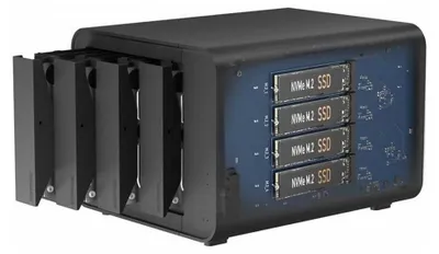Produktbild von TerraMaster D8 HYBRID, 1,9 kg, Desktop, Schwarz