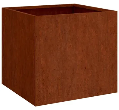 Immagine prodotto di Vaso da fiori in acciaio Corten - 42x40x39 cm - Colore ruggine - Adatto per interni ed esterni