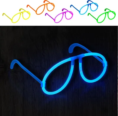 Produktbild von Partybrille Knicklicht 5er Set Brille Neonbrille Leuchtbrille 5 Farben Bügelbrille Partygag
