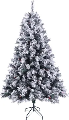 Produktbild von SVITA Weihnachtsbaum künstlich Schnee Tannenzapfen Beeren inkl. Ständer 180cm