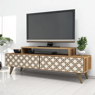Produktbild von Skye Decor, City- City HCT, Nussbaumfarbe,,Creme, TV-Schränke, 48,8x140x41,8 cm, 100% Melaminbeschichtete Partikelplatte