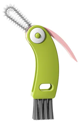 Produktbild von 1/3 Stück 3-in-1-Reinigungsbürste mit drehbarem, faltbarem Design, Silikondeckel, Fugenreiniger, steifen Borsten, Winkelbürste zur Reinigung von Glaskanten