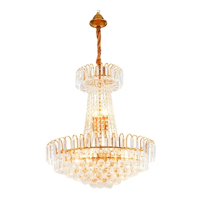 Image de Luminaire en cristal 220 V, lustre doré E14 de style Empire, éclairage moderne en cristal