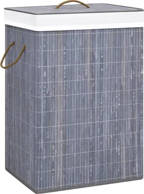 A laundry basket with a lid and handles.