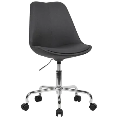 Produktbild von AMSTYLE Schreibtischstuhl Schwarz Stoff Design Drehstuhl mit Lehne Arbeitsstuhl mit 110 kg Maximalbelastung Schalenstuhl mit Rollen Stuhl drehbar
