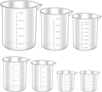 Produktbild von Messbecher Set 7-teilig, für Küche, 30 ml bis 500 ml, Kunststoff, hitzebeständig