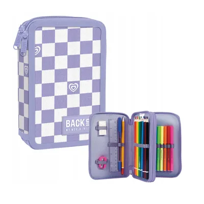 Produktbild von Goldkids - Federmäppchen 2 Fächer - Mäppchen für Mädchen und Jungen - Federmappe 2-Fach Federtasche Gefüllte Schüleretui und Hausaufgabenheft