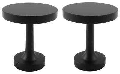 Gardinenhalter 2er-Set, Metall, rund, schwarz, Wandmontage