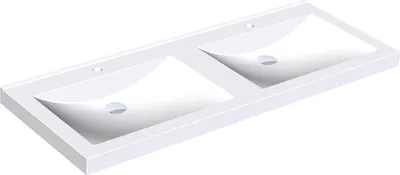Immagine prodotto di KWC AR lavabo doppio, QUADRO, MIRANIT, 1400x125x530 mm, bacino rettangolare