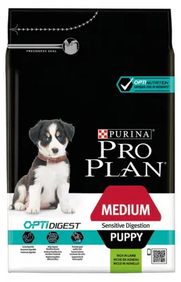 Produktbild von Purina Proplan Medium Welpenfutter für sensible Verdauung mit Optidigest Lamm