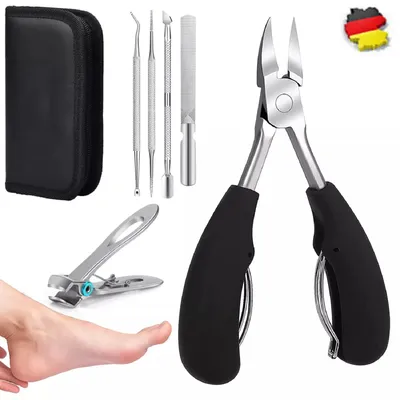 Image de Kit de podologie 7 pièces, coupe-ongles professionnel pour ongles épais et incarnés, kit d'outils de pédicure en acier inoxydable avec trousse