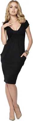 Produktbild von Damenn Minikleid Top Kleid V-Ausschnitt ; Schwarz S/M 36/38