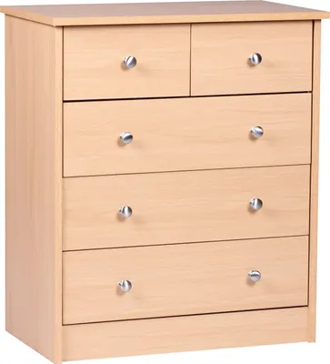 Zdjęcie produktu dla Design komoda drewniana prue 60x70x35 cm buk z 5 szufladami | Wohnling