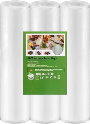 Produktbild von Vakuumbeutel, 3 Rollen Vakuumbeutel, Vakuumbeutel für alle Vakuumiergeräte (30 x 500 cm)