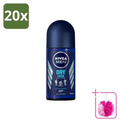 Zdjęcie produktu dla 20 sztuk dezodorantu w sztyfcie NIVEA MEN Dry Fresh, 50 ml - zestaw ekonomiczny