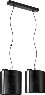 Immagine prodotto di Lampada a sospensione moderna Kometa 2921/Z-B-2 in nero per stile loft con regolazione in altezza e 2 punti luce