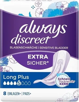 Zdjęcie produktu dla Always, Long Plus Wkładki higieniczne, 8 sztuk (PRODUKT Z NIEMIEC)