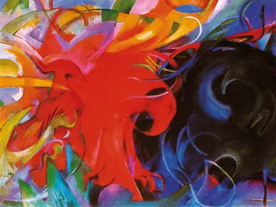 Produktbild von Franz Marc Kunstdruck Bild - Kämpfende Formen, 1914 (60 x 80 cm)