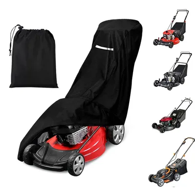 Produktbild von Rasenmäher-Abdeckung,strapazierfähiges 210D-Polyester-Oxford, wasserdicht,UV-Schutz,universelle Passform mit Kordelzug und Aufbewahrungstasche,Schwarz