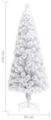 Produktbild von vidaXL Künstlicher Weihnachtsbaum mit Beleuchtung Weiß 210cm Glasfaser