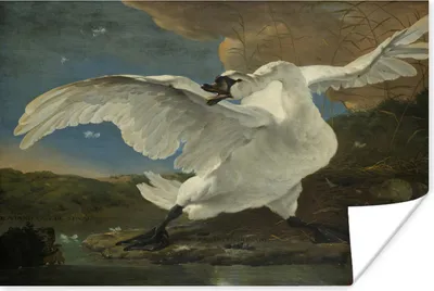 Produktbild von MuchoWow® Poster Der bedrohte Schwan - Gemälde von Jan Asselijn 40x30 cm - Plakate für die Wände - Poster Wohnzimmer