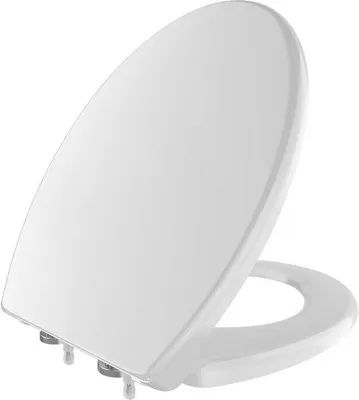 Immagine prodotto di Sedile per WC ovale antibatterico Ibenzoa®, con chiusura ammortizzata e sistema di fissaggio rapido, bianco, in urea-formaldeide, foro di montaggio Ø 13–17 mm, capacità di carico 150 kg