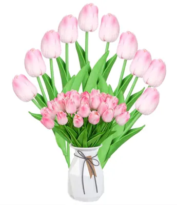 Immagine prodotto di Camerazar Bouquet decorativo di tulipani artificiali, rosa, 10 pz