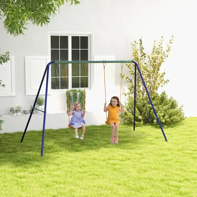 Image de Balançoire pour enfants - Balançoire d'extérieur - Balançoire de jardin - Balançoire - avec 2 sièges - Jouet de jardin