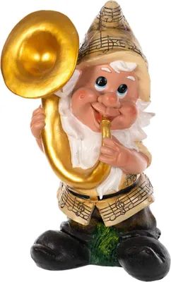 Produktbild von Birendy Gartenzwerge 46cm Kapelle Süße Figuren Zwerg Gartendeko Gartenwichtel - Posaune-16111-3