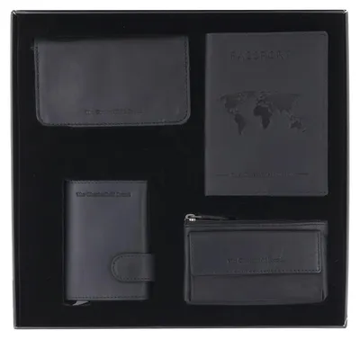 Immagine prodotto di The Chesterfield Brand Pelle porta carte di credito Gift Set Leather Card Holder Black nero
