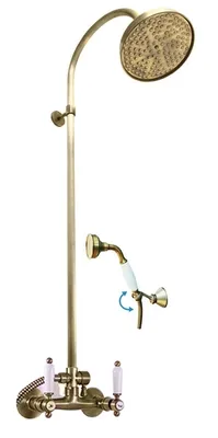 Zdjęcie produktu dla Slezák-RAV Bateria prysznicowa Slezák RAV Morava Retro MK581/3SM stary mosiądz Kolor: stary mosiądz, Wymiar: 100 mm