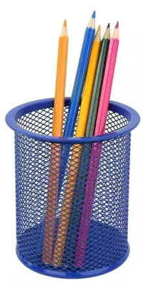 Immagine prodotto di Tazza rotonda in metallo per forniture da ufficio blu