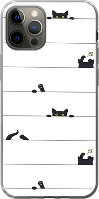 Produktbild von MuchoWow® Handyhülle Schutzhülle Hülle für Telefoonhoesje iPhone 12 Pro Katze - Muster - Maus - Jungen - Mädchen - Kinder - Kinder Silikon Softcase Handy Hülle - Abdeckung