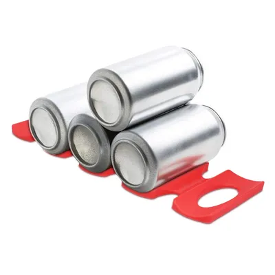Produktbild von kwmobile 1x Faltbarer Flaschenhalter Kühlschrank Schrank - 31 x 9,5 x 1,0cm - Silikon Flaschenablage Stapelhilfe in Rot