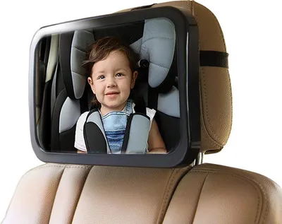 Produktbild von Rücksitzspiegel für Babys und Kinder – Autozubehör – bruchsicher – schwarz, verstellbarer A3-Monitor