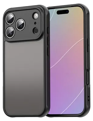 Produktbild von Matt Hülle für iPhone 17 Pro mit Kameraschutz, Transluzente Matt Rückseite Stoßfeste Handyhülle Schwarz