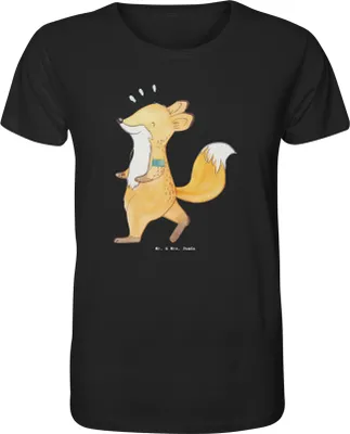 Produktbild von Mr. & Mrs. Panda Tshirt Fuchs Joggen Größe M - Schwarz - Geschenk, T-Shirt, Laufsport, Baumwoll, Dauerlauf, Shirt, Herren, Oberteil, Laufen