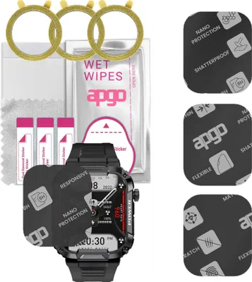 Produktbild von apgo 3 Stück Schutzglas, Matt, kompatibel mit Rubicon RNCF07 Smartwatch, Hybrid 8H, Ersatz für Hartglas, Displayschutzglas, Bildschirmschutz, Displayschutz, kratzfest
