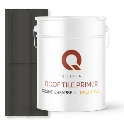 Produktbild von Grundierfarbe für Dachziegel Umbragrau RAL 7022 10 L | wetterfeste Dachbeschichtung | für Ziegel, Beton, Eternit | UV-beständig | Q-COVER