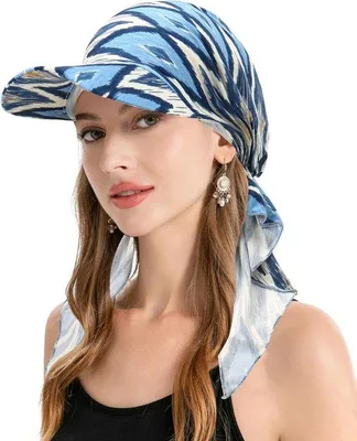 Produktbild von Frauenchemomütze mit Klappe - Leichtgewichts-Bandana-Haube für Haarverlust