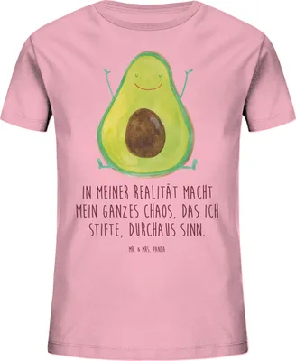 Produktbild von Mr. & Mrs. Panda Kleinkinder T-Shirt Avocado Glücklich 7-8 Jahre (122/128) - Baumwolle Pink - Geschenk, Chaos, Kindershirt, Öko Kinder, Teenager, Freude, Kurzarm, Jungen