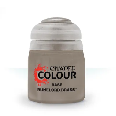 Produktbild von Citadel Base Modellbau-Grundierungsfarbe Runelord Brass hochdeckend 12ml