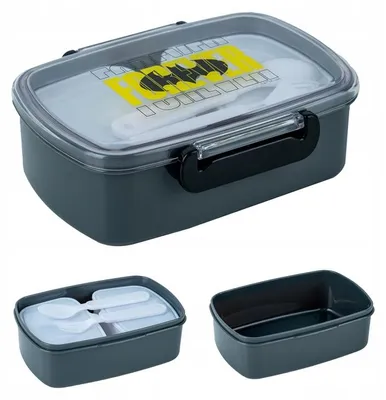 Obrázek produktu pro Snídaňová krabička DO ŠKOLY Lunchbox s příborem, 2 přihrádky, DC BATMAN
