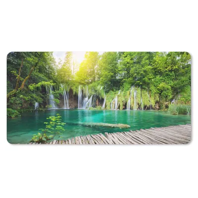 Produktbild von MuchoWow® Mauspad Mousepad Brücke - Wasserfall - Natur 60x30 cm - Mousepads - Maus Mat - Pad - Mausunterlage - Nachhaltig