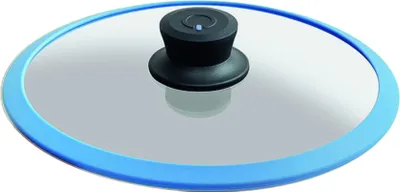 Produktbild von Squality, Glasdeckel mit Silikonring, 24cm, Anti-Schock, HELLBLAU