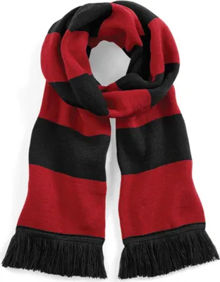 Produktbild von Beechfield B479 | Varsity Scarf / Herren Winter Schal - Farbe: Black/Classic Red - Größe: One Size