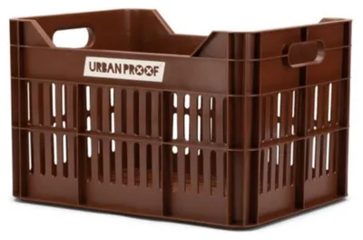 Produktbild von URBAN PROOF Fahrradkiste aus recyceltem Kunststoff 30L 40x30x25cm, Toffee Braun