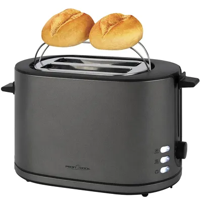 Produktbild von ProfiCook® Toaster 2 Scheiben mit Brötchenaufsatz | 900W | extra breite Toastschlitze | Auftau-Funktion | Toaster mit Brötchenaufsatz | PC TA 1291
